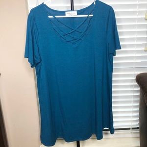 Dark Teal Criss Cross tunic